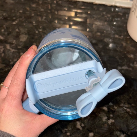 Lil Peach Layne 40oz Stainless Steel Tumbler Floral Blue with Straw and Bow - Picture 5 of 8